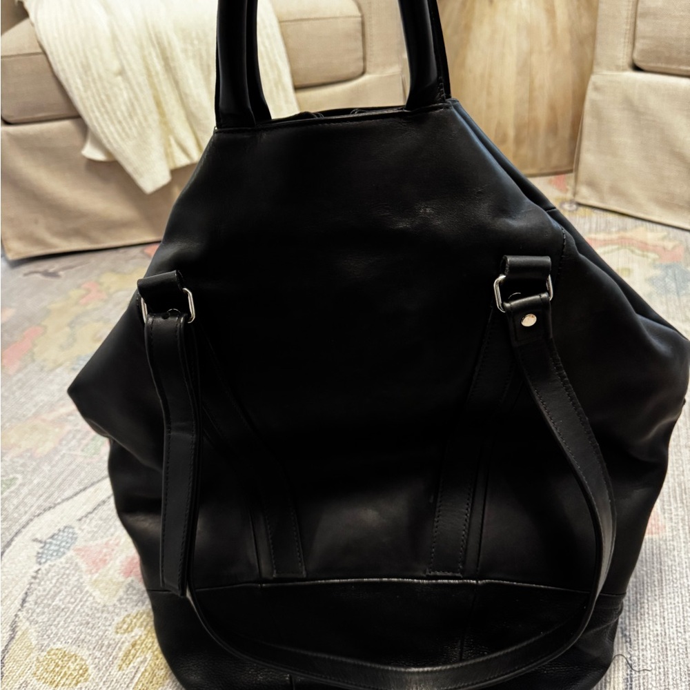 Black Leather Tote Bag - Picture 5 of 7
